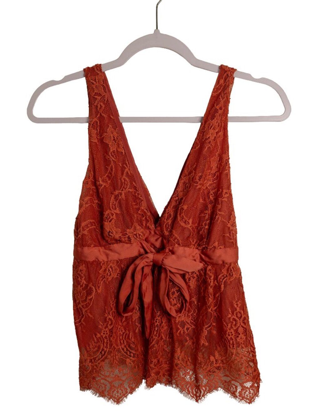 Free People Rust Orange Lace Crop Top - Size XS